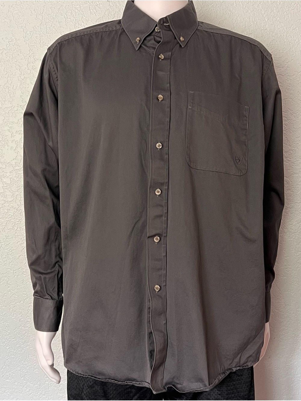 Ariat Men’s Gray Long Sleeve Button Down Shirt XL Cowboy Western Work Casual